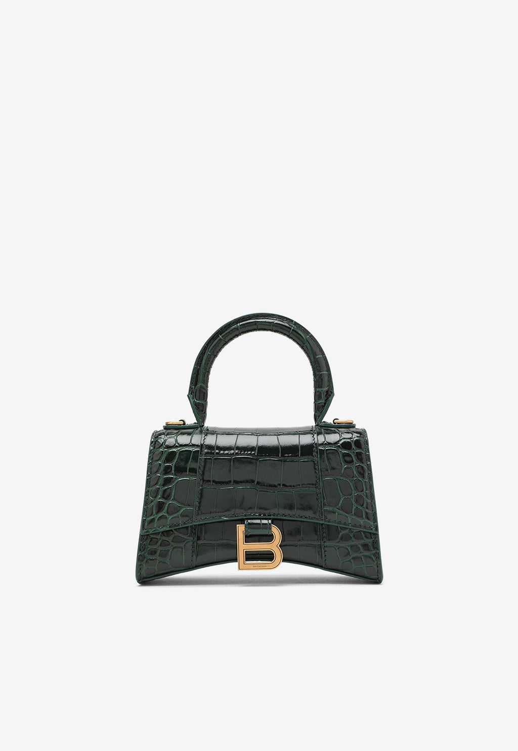 Balenciaga Forest green coco-print leather Hourglass XS bag