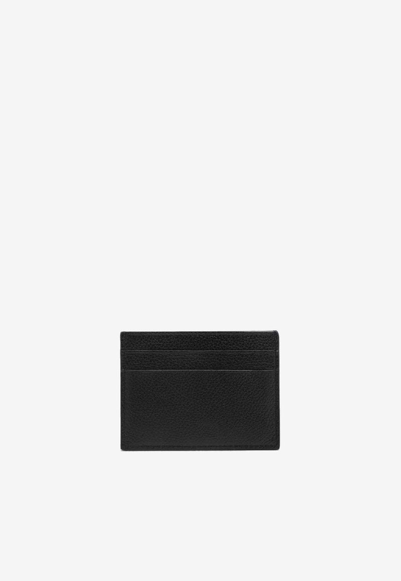 Balenciaga Logo Print Grained Leather Cardholder Black 5943091IZI3/S_BALEN-1090