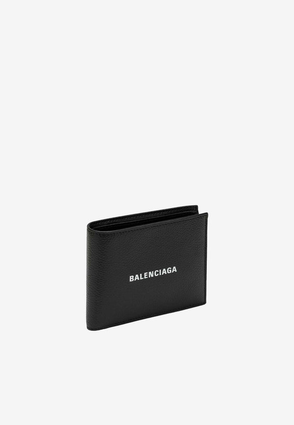 Balenciaga Logo-Printed Bi-Fold Leather Wallet Black 5943151IZI3/N_BALEN-1090
