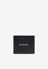 Balenciaga Logo Bi-Fold Leather Wallet 5945491IZI3BLACK