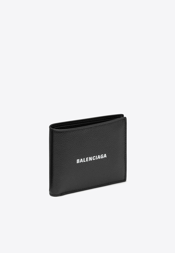 Balenciaga Cash Square Bi-Fold Leather Wallet 5945491IZI3/O_BALEN-1090 Black