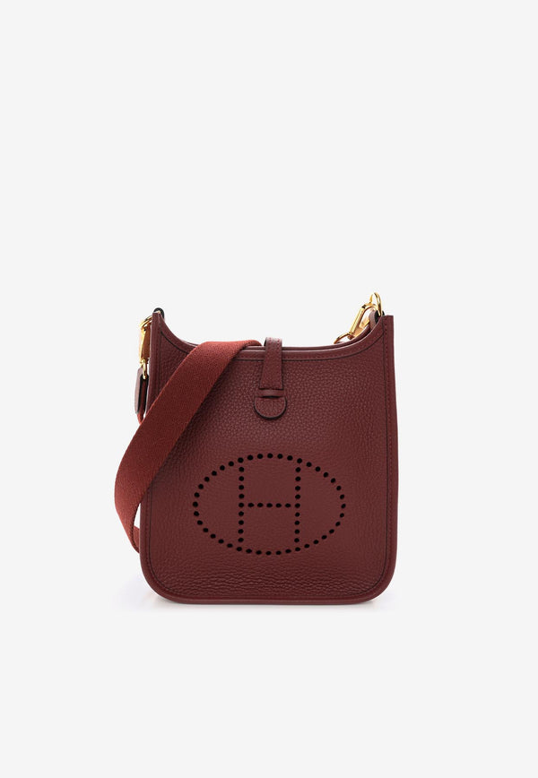 Hermès Mini Evelyne 16 Amazone in Rouge H Clemence Leather with Gold Hardware