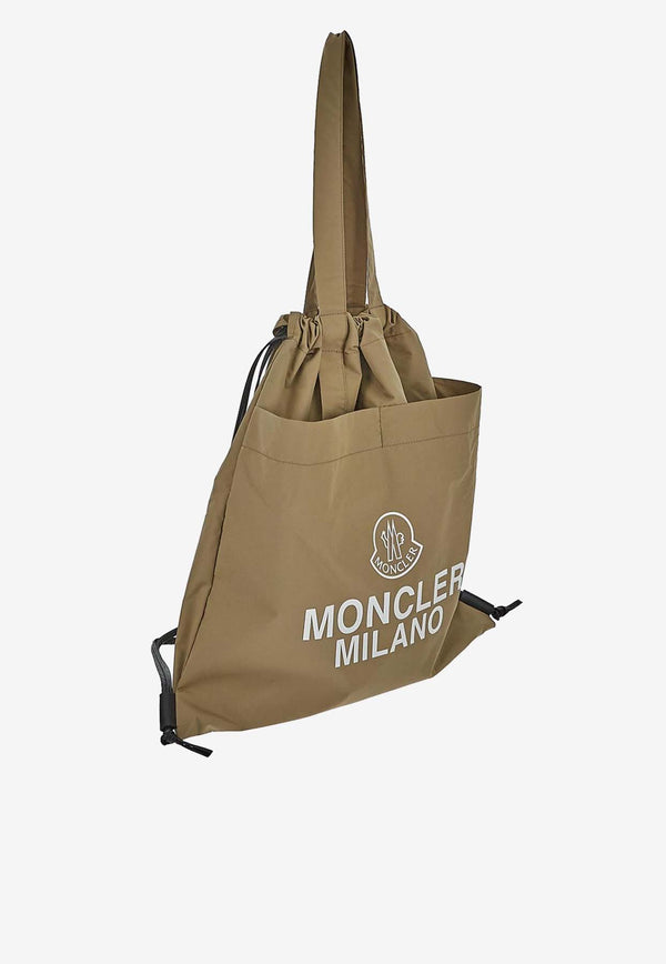 Moncler AQ Drawstring Tote Bag Beige 5A00007_M4022_214