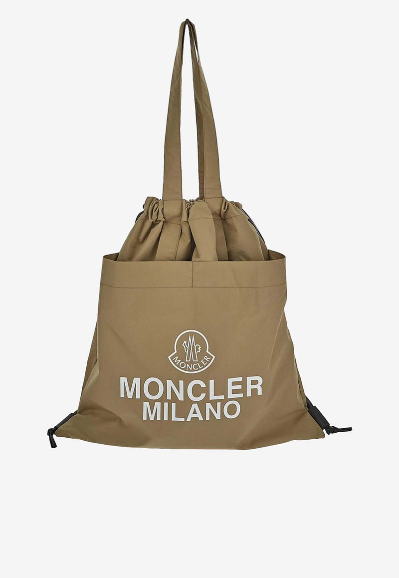 Moncler AQ Drawstring Tote Bag Beige 5A00007_M4022_214