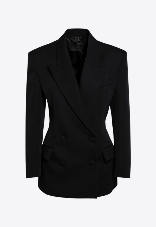 Valentino Wool Double-Breasted Jacket  Black 5B0CEBJ588J/P_VALE-0NO