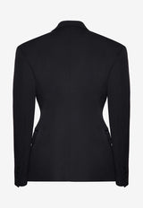 Valentino Slim Wool Blazer with Bow Black 5B3CE3R088J 0NO