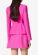 Valentino Single-Breasted Crepe Blazer with Bows Pink 5B3CE3U51CF UWT