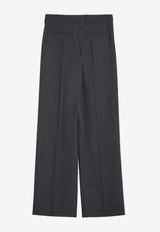 Valentino Wide-Leg Tailored Wool Pants Gray 5B3RB5D07CU/P_VALE-153