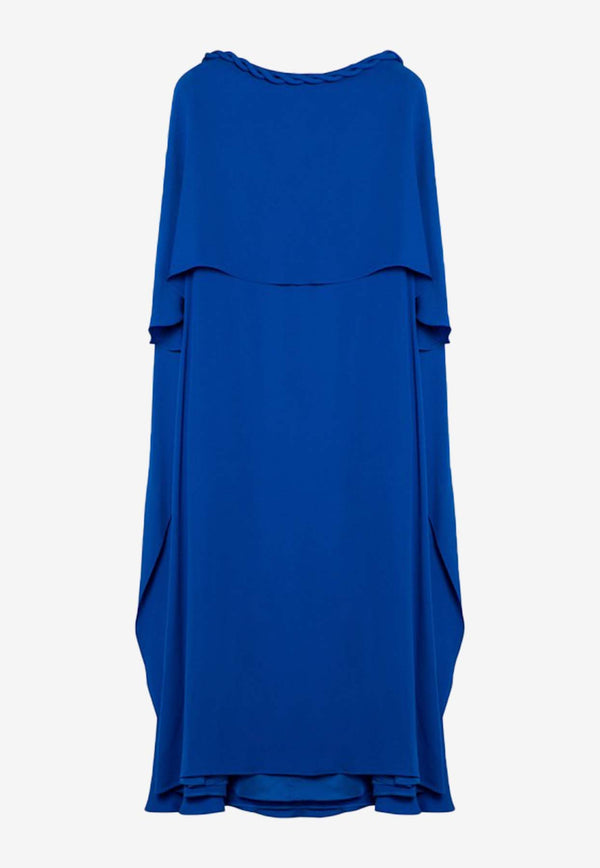 Valentino Draped Silk Midi Cape Dress Blue 5B3VA9M01CC/P_VALE-648