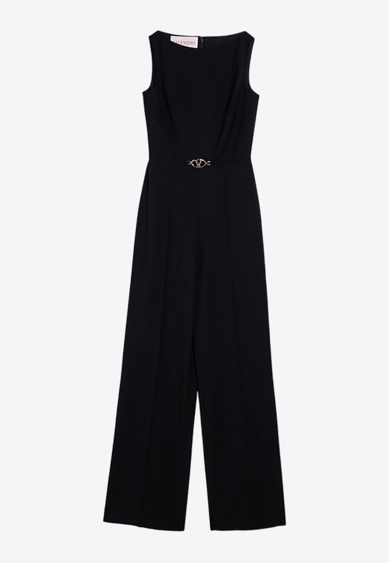 Valentino Sleeveless Wool Jumpsuit Blue 5B3VE3H62QB/P_VALE-598