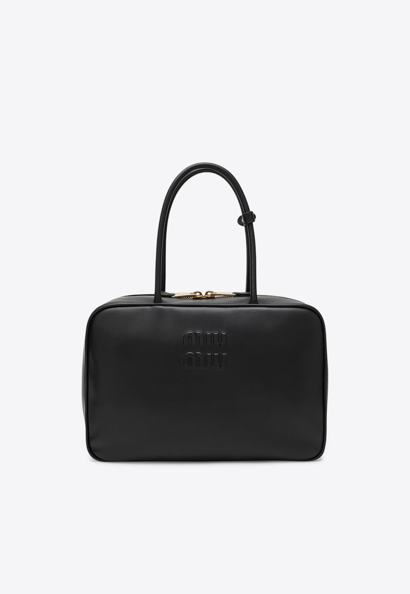 Miu Miu Large Beau Leather Shoulder Bag Black 5BB117MON2CRW/S_MIU-F0002