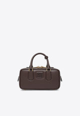 Miu Miu Arcadie Leather Top Handle Bag Chocolate 5BB142OONACR3/S_MIU-F0NBL