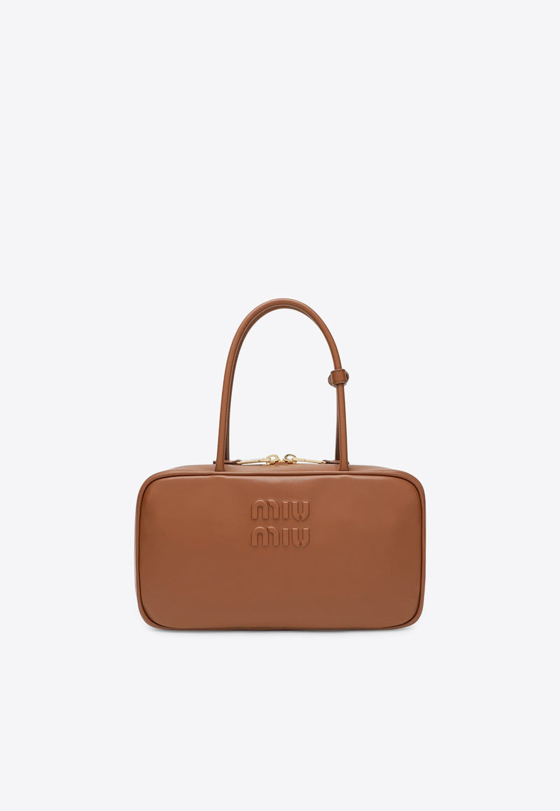 Miu Miu Medium Beau Leather Shoulder Bag Cognac 5BB172OOO2CRW/S_MIU-F0046