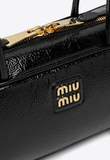 Miu Miu Beau Naplak Patent Leather Shoulder Bag Black 5BB173OLOADNT/Q_MIU-F0002