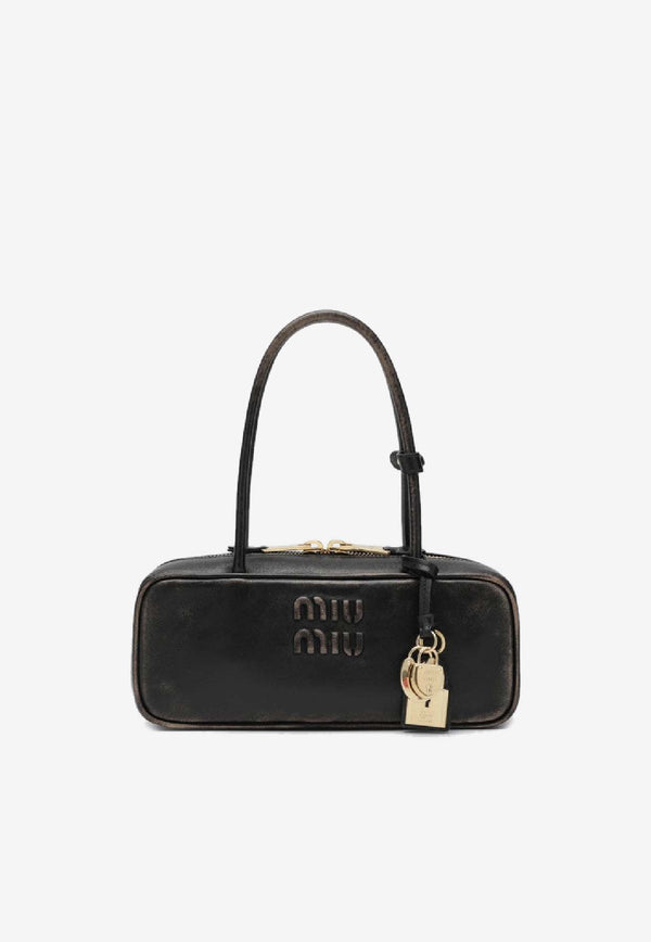 Miu Miu Small Beau Vintage-Effect Leather Shoulder Bag Brown 5BB173OTMAF6P/R_MIU-F0201