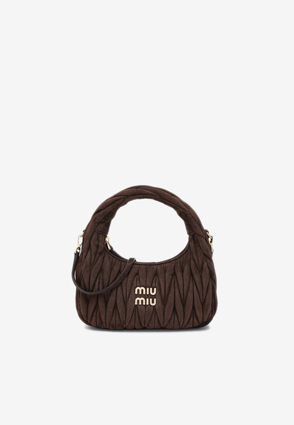 Miu Miu Wander Quilted Suede Hobo Bag Brown 5BC125OOY2B7O/P_MIU-F0003