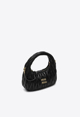 Miu Miu Small Wander Matelassé Top Handle Bag Black 5BC125OOYAN88/Q_MIU-F0002