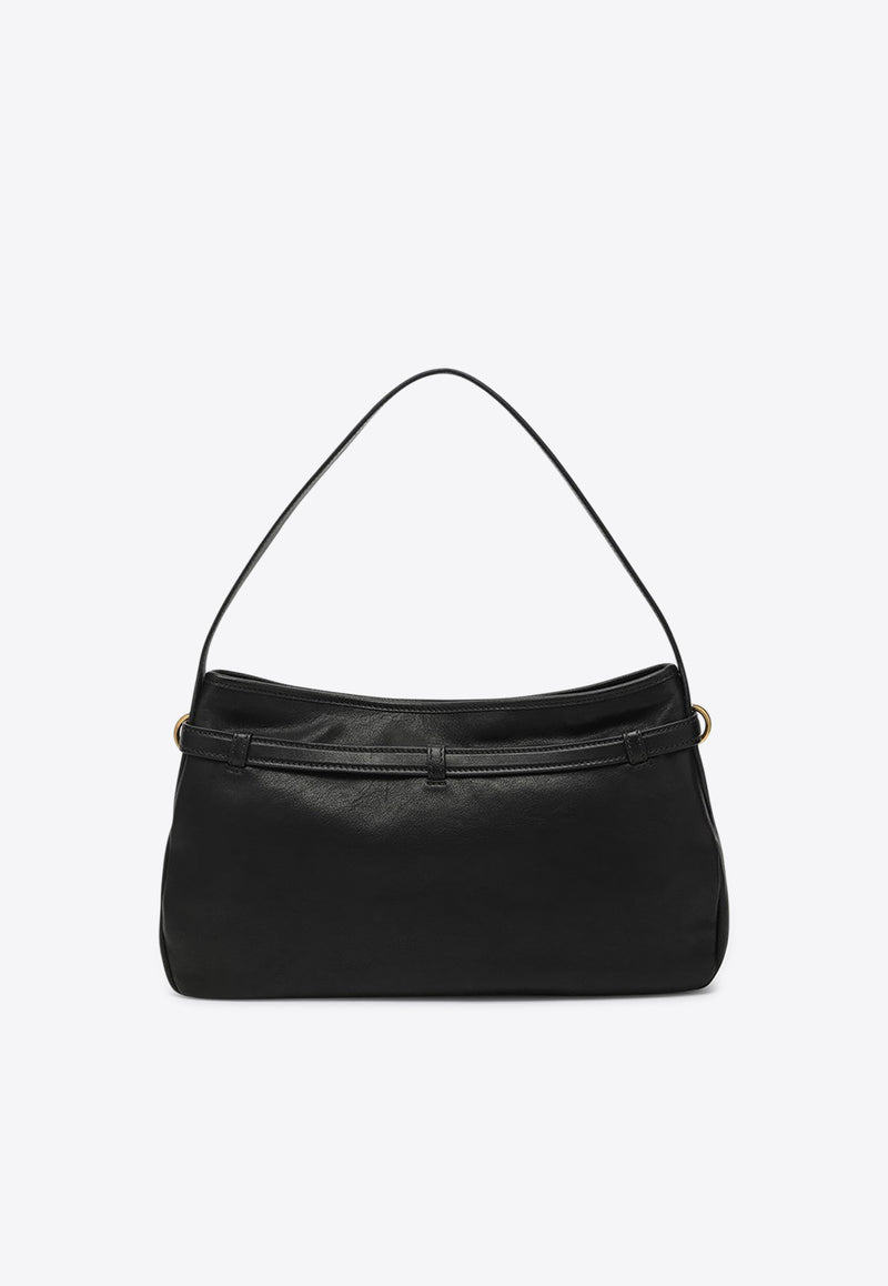 Miu Miu Medium Aventure Nappa Leather Shoulder Bag Black 5BC181OOO2BBL/R_MIU-F0002