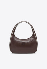 Miu Miu Embossed Logo Leather Shoulder Bag Brown 5BC183OOO2IBP/Q_MIU-F03XH