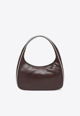 Miu Miu Embossed Logo Leather Shoulder Bag Brown 5BC183OOO2IBP/Q_MIU-F03XH