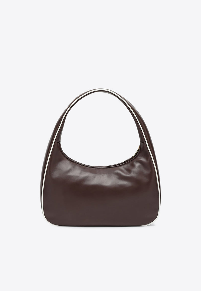 Miu Miu Embossed Logo Leather Shoulder Bag Brown 5BC183OOO2IBP/Q_MIU-F03XH