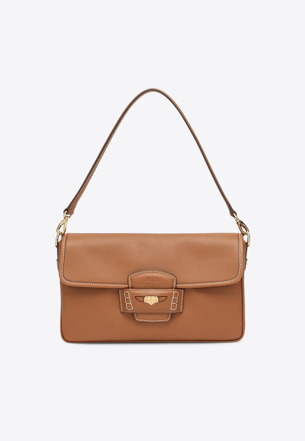 Miu Miu Leather Penny Shoulder Bag Cognac 5BD273OOOACRM/Q_MIU-F04JM