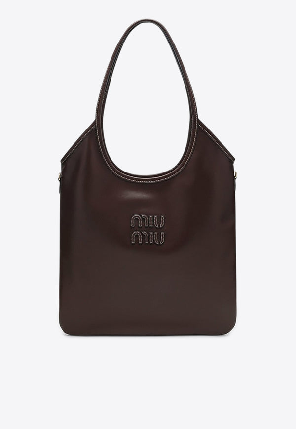 Miu Miu Ivy Leather Shoulder Bag Dark Brown 5BG231MLN2CRW/Q_MIU-F0NBL