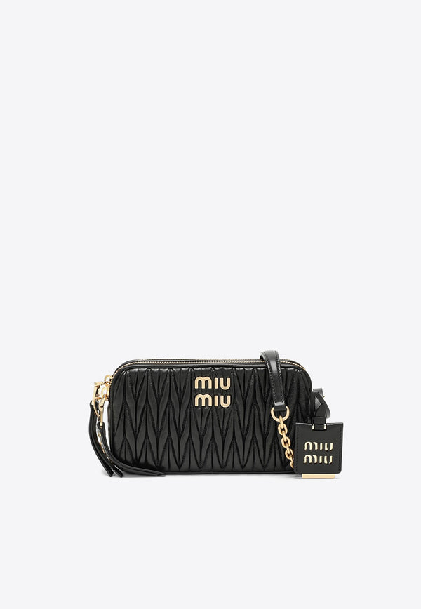 Miu Miu Quilted Leather Crossbody Bag Black 5BP045OLON88/N_MIU-F0002