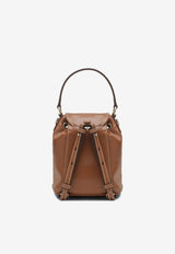 Miu Miu Small Logo Leather Backpack  Cognac 5BZ045OOM2CRW/S_MIU-F0046
