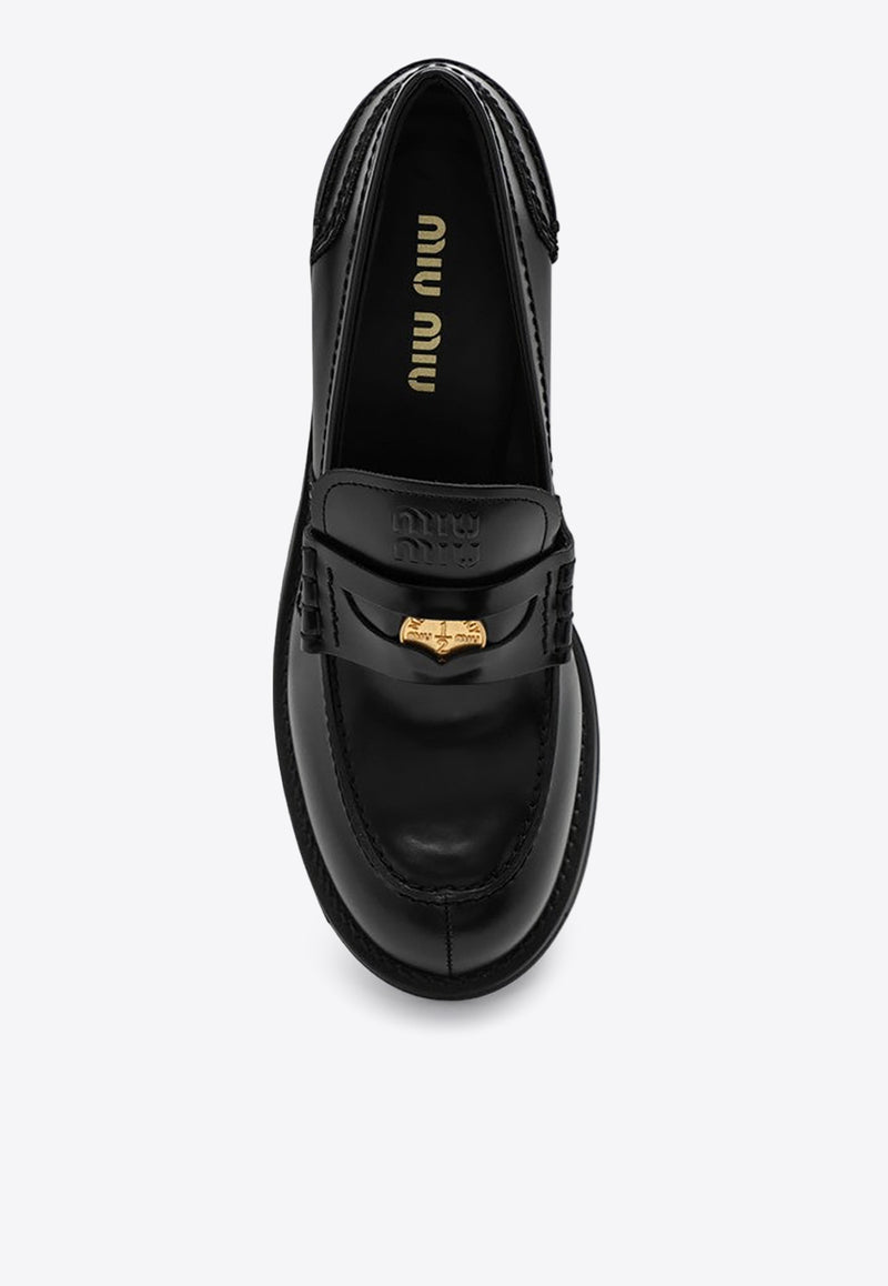 Miu Miu 50 Brushed Leather Pumps Black 5D276E050055/P_MIU-F0002