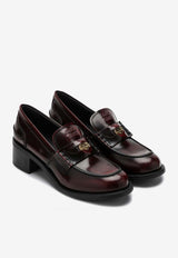 Miu Miu 50 Penny Loafer Pumps in Brushed Leather Purple 5D276E050P39/P_MIU-F0D27