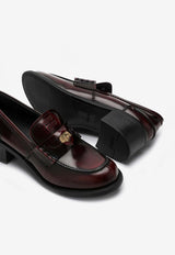 Miu Miu 50 Penny Loafer Pumps in Brushed Leather Purple 5D276E050P39/P_MIU-F0D27