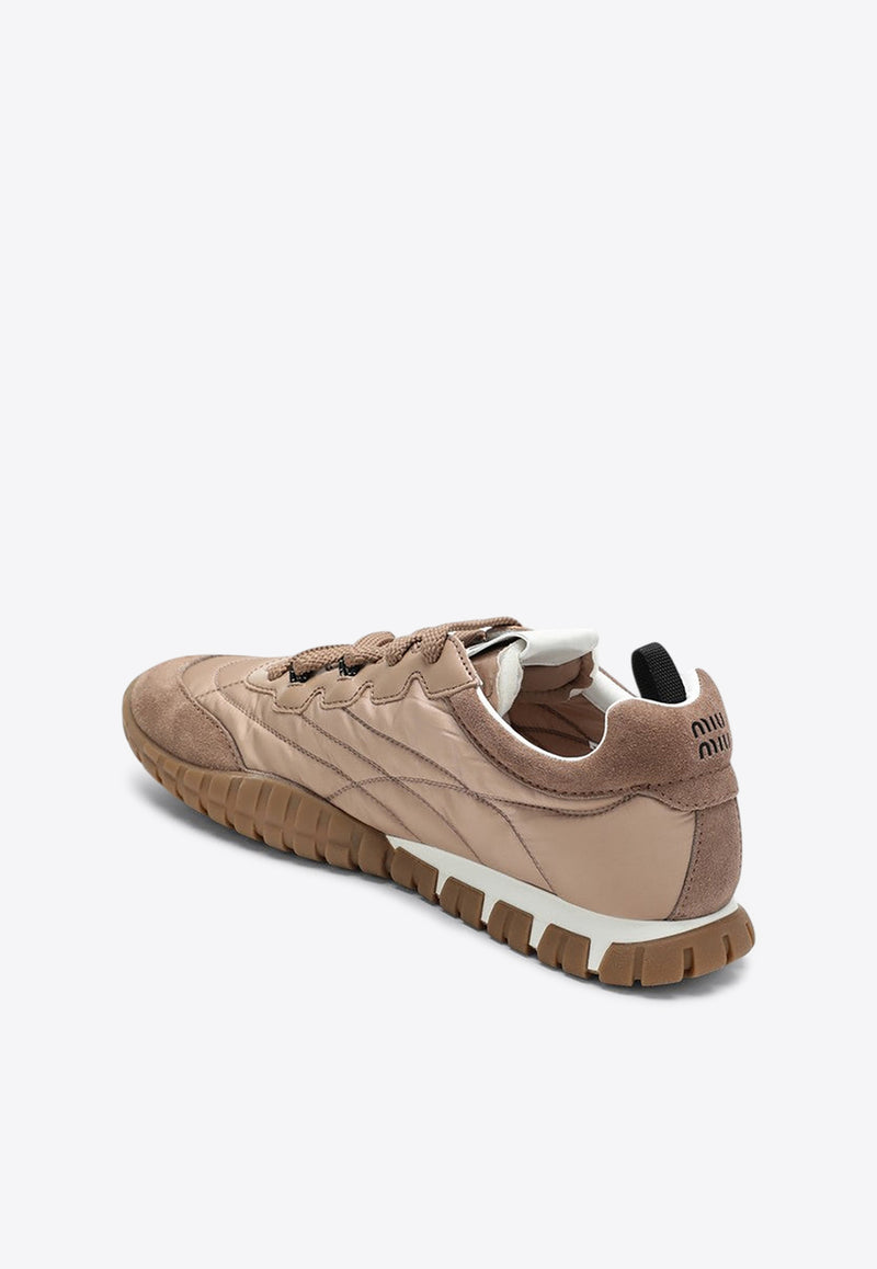 Miu Miu Tyre Quilted Low-Top Sneakers  Pink 5E417E005ZJM/R_MIU-F01DP