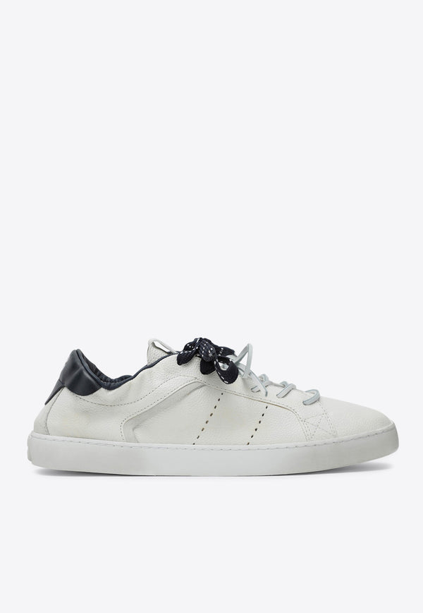 Miu Miu Leather Low-Top Sneakers with Logo 5E532E0052KJ/R_MIU-F0BJO