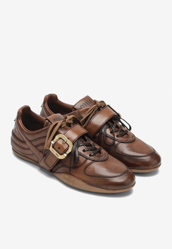 Miu Miu Leather Buckle Sneakers 5E549EA005537/R_MIU-F0046