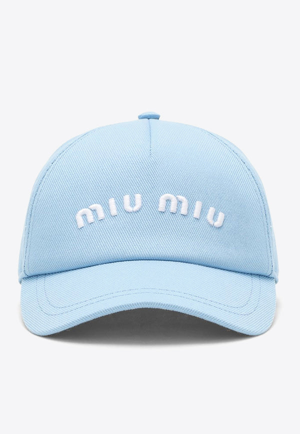 Miu Miu Logo Embroidered Baseball Cap Blue 5HC1792DXI/O_MIU-F0D9K