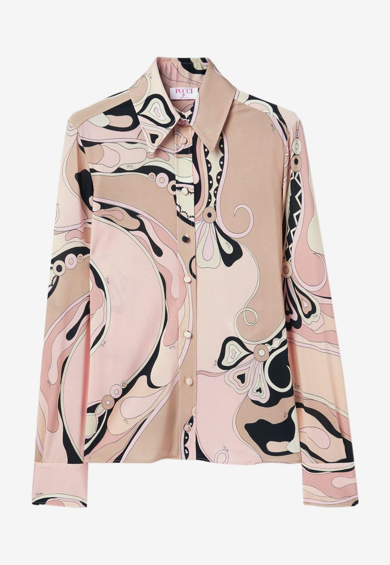 Pucci Orchidee Print Button-Down Shirt Multicolor