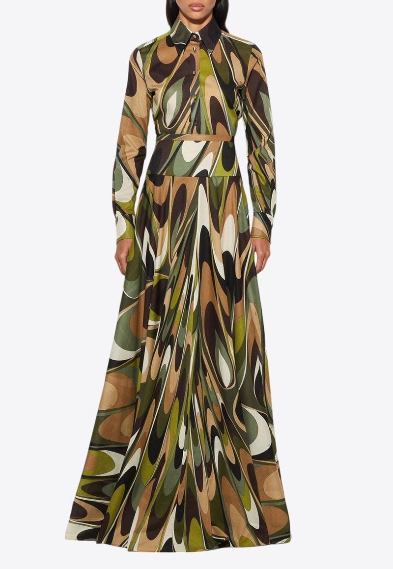 Pucci Onde Print Long-Sleeved Shirt Multicolor