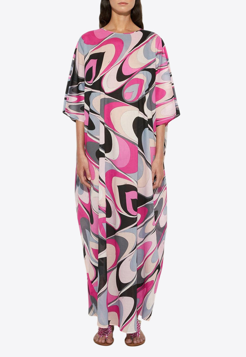 Pucci Onde Print Maxi Kaftan Multicolor