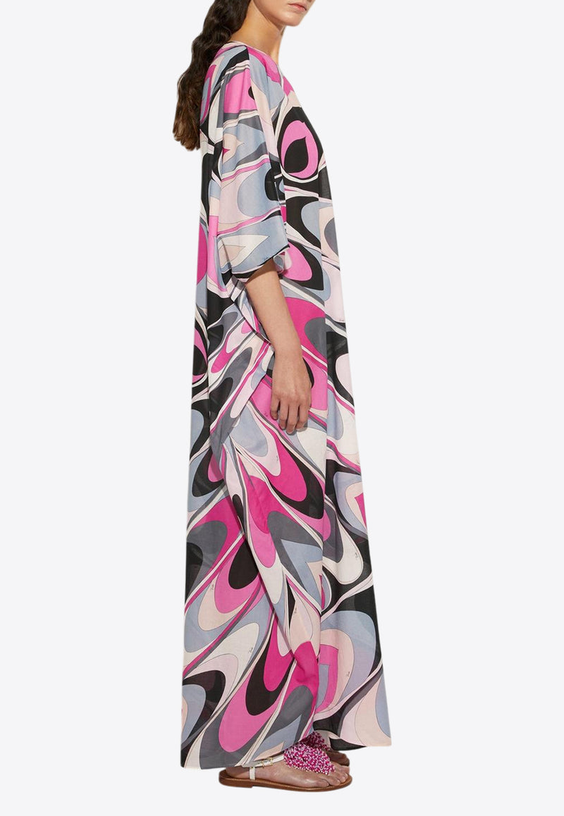 Pucci Onde Print Maxi Kaftan Multicolor
