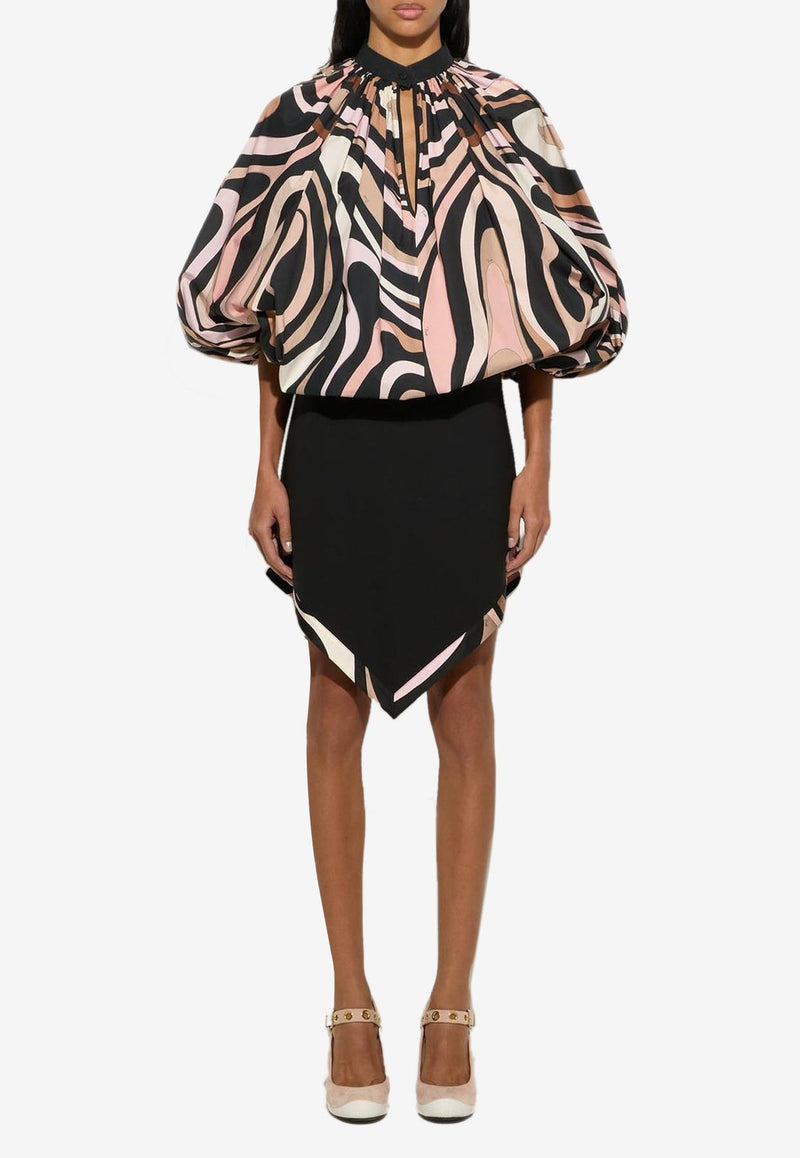 Pucci Marmo Print Voluminous Top Multicolor