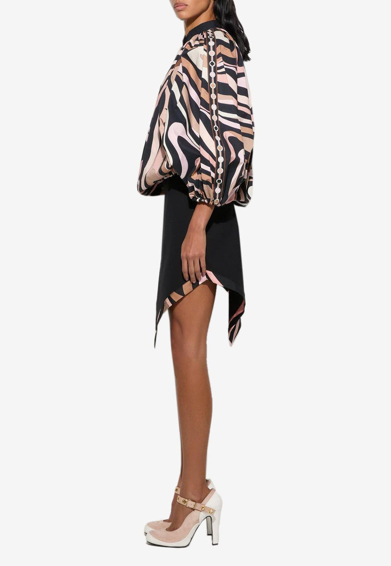 Pucci Marmo Print Voluminous Top Multicolor