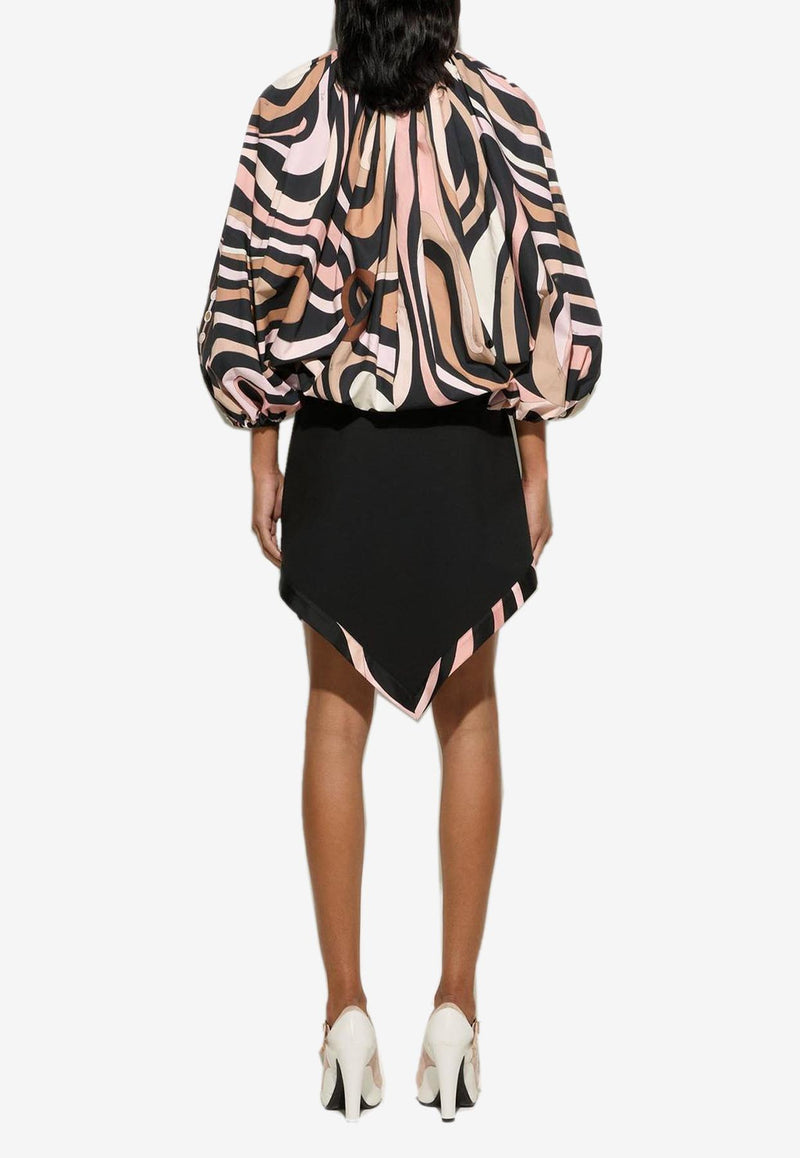 Pucci Marmo Print Voluminous Top Multicolor