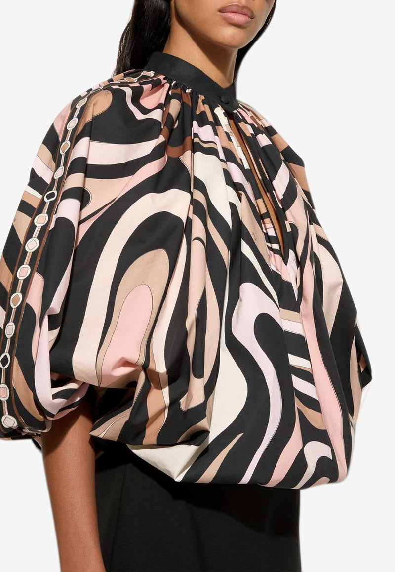 Pucci Marmo Print Voluminous Top Multicolor