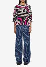 Pucci Marmo Print Cape Blouse Multicolor