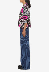 Pucci Marmo Print Cape Blouse Multicolor