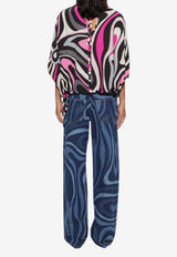 Pucci Marmo Print Cape Blouse Multicolor