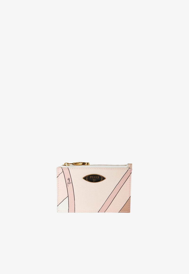 Pucci Iride Print Zipped Cardholder Beige