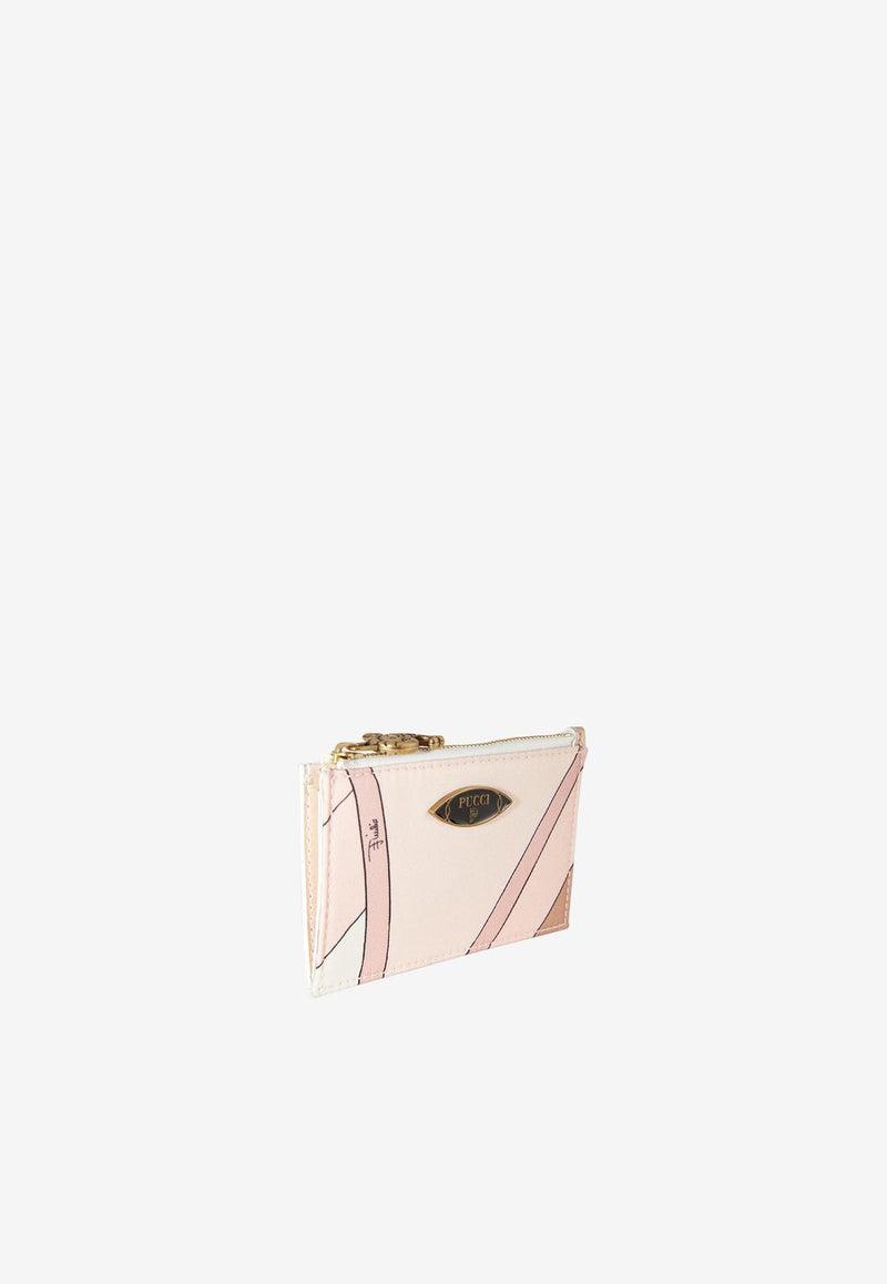 Pucci Iride Print Zipped Cardholder Beige