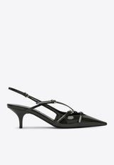 Miu Miu 55 Patent Leather Slingback Pumps Olive 5I013EM055069/Q_MIU-F0466